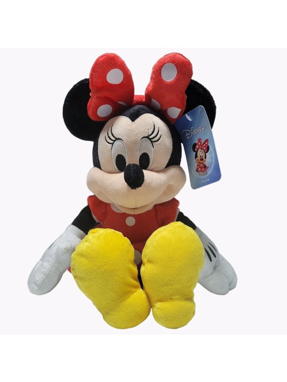 Disney Minnie Mouse 16 inch Plush Red Polka Dot Dress Bow Stuffed Animal Toy
